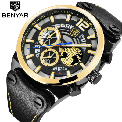 BENYAR/Men/Leather/Wrist Watch/Large/WATCH FOR MEN/Business Chinese/Formal Suit/2156A