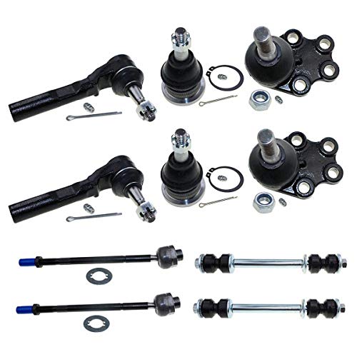 DLZ 10 Pcs Front Suspension Kit-2 Upper 2 Lower Ball Joint 2 Inner 2 Outer Tie Rod End 2 Sway Bar Link Compatible With GMC Sierra 1500 RWD 1999-2006 K6540 EV370