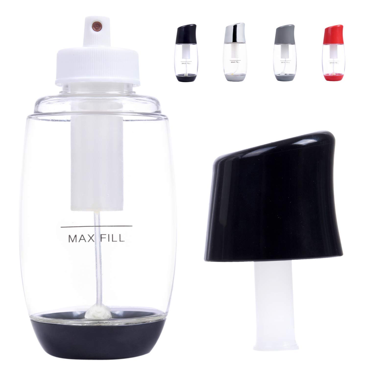 Ideal Olive Oil Sprayer Mister - Premium Air Pressure Only Clog-Free Cooking Oil Mist for Salads, Baking, Grilling, Air Fryers by The Fine Life - Black