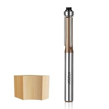 1/4" Shank 3-Blade Flush Trim Router Bit 3Flute Pattern Wood Router Bit, 1/4" Diameter, with Bearing Woodworking Milling Cutter