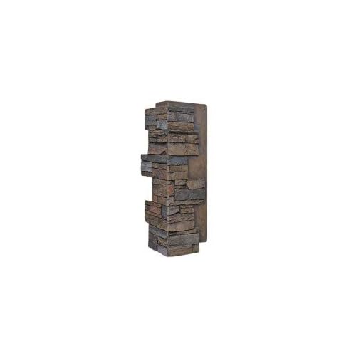 Faux Stone Wall Panel - Deep Stacked Stone Corner - Alpine Sedona Color 24 H X 11 W X 1 14 D