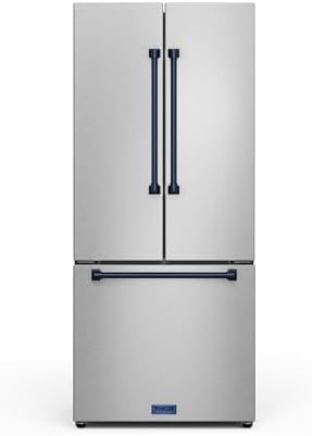 Thor Kitchen Gordon Ramsay 30 Inch 17.7 cu ft French Door Counter Depth Refrigerator with Ice Maker in Stainless SteelNavy Blue