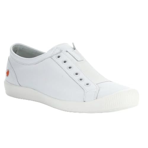 Softinos Womens IRIT637SOF Elasticated Pull-On Sneaker White Leather