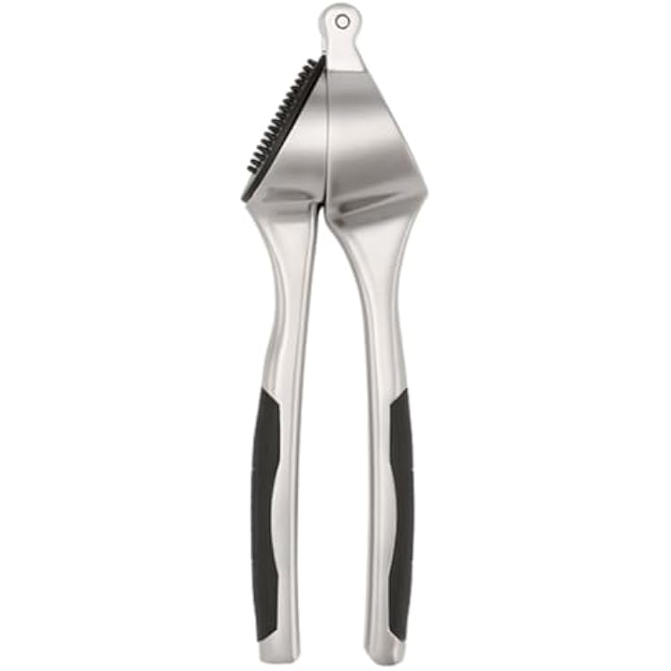 Stellar Contour Gadgets Garlic Press, Cushioned Grip, Dishwasher Safe, Chrome Plated Zinc Alloy
