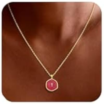 CHESKY CrossHaert Necklace for Women Trendy, Dainty 14K Gold Plated CrossHeart Pendant Necklace Cute Charm Choker Christian Necklace Religious Jewelry for Women Gifts