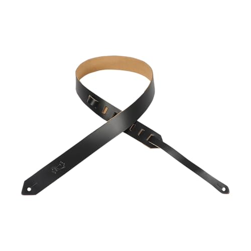 Levys M70 Chrome-Tan Leather Guitar Strap - Black