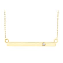 THE JEWEL ZONE Natural Diamond Bar Pendant Necklace 14k Gold Over Sterling Silver