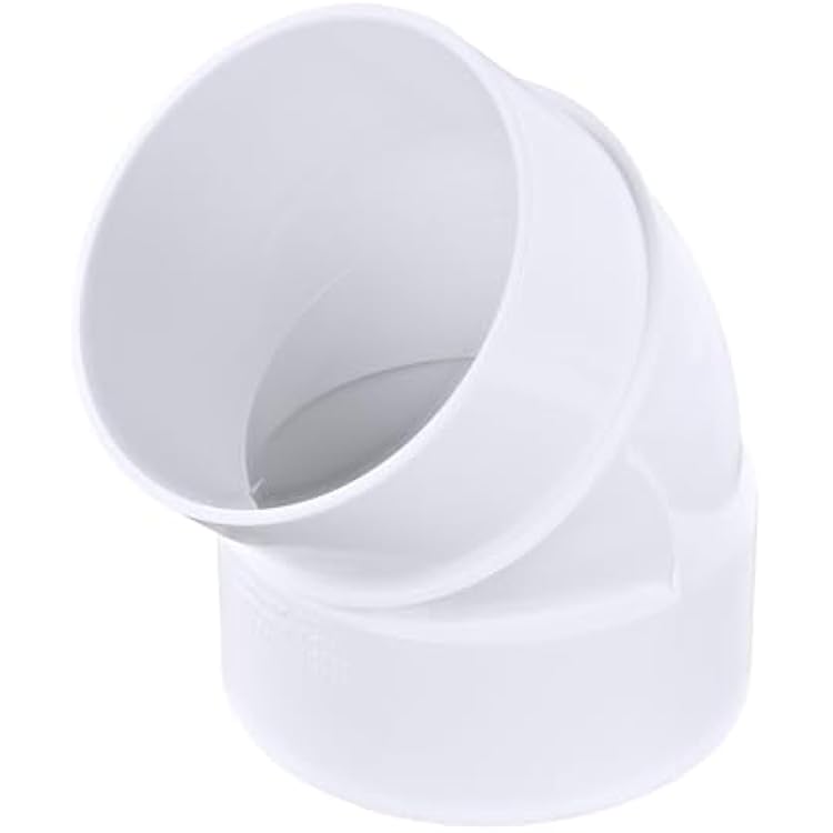 NDS 4P03ST PVC S&D 45 Street Elbow, 4-Inch, for Hub x Spt Solvent-Weld Connections, for Use with 4-Inch Sewer & Drain Pipe and Fittings and Select Drainage Products, White