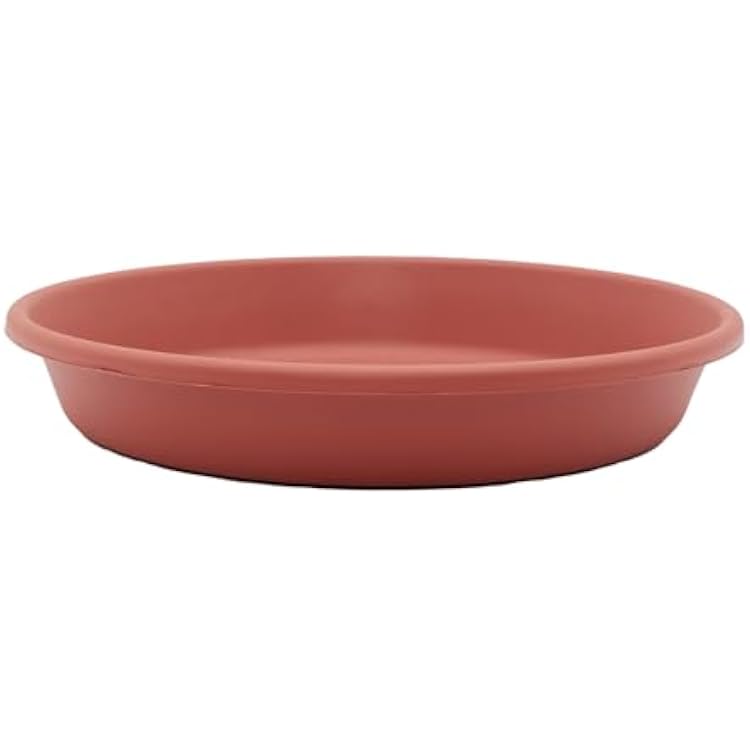 The HC Companies Flower Pot Saucers - Plastic Plant Saucer for Outdoors & Indoors - Traditional Design Plant Pot Trays for Water Drainage - Durable & Stylish Round Plant Tray 16-inch Clay
