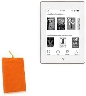 BoxWave Case Compatible with Barnes & Noble Nook GlowLight Plus (2015 Edition 6 in) - Velvet Pouch, Soft Velour Fabric Bag Sleeve with Drawstring - Bold Orange
