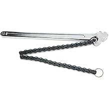 12in/15in Chain Wrench,High Hardness Surface Polished ChromePlated Chrome Vanadium Steel Hand Tool(15Inch)