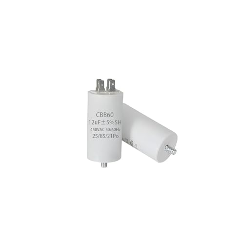 1 Piece CBB60 Capacitor Double Insert Capacitor with Screws on The Bottom 12UF 450VAC 5060Hz for Washing Machine, Water Pump, Motor, Refrigerator, etc.