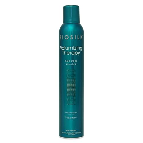 BioSilk Volumizing Therapy Strong Hold Hair Spray, Adds Volume, Strength & Shine, Long-Lasting Style, Silk & Rice Proteins, Sulfate-Free, Paraben-Free, Cruelty-Free, 10 Oz