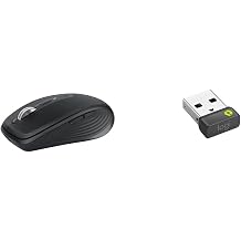Logitech MX ANYWHERE 3S MX1800GR Quiet Mouse, Bluetooth Logi Bolt Not Unifying, Compact, Smart Actions Compatible Wireless Mouse, Wireless, Graphite, Domestic Genuine Product + Logi Bolt USB Receiver,