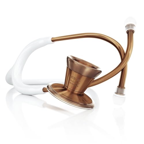 MDF Instruments, Cyprium ProCardial Cardiology Stethoscope, Lightweight Titanium, Adult, Dual Head, White Tube, Cyprium Chestpiece-Headset, MDF797TCP29