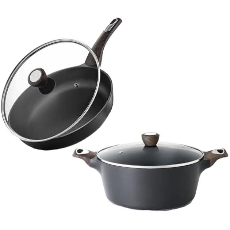 SENSARTE Nonstick Frying Pan Skillet with Lid, 8inch Non Stick Pan Omelette Pans, Healthy 4.5QT Soup Pot Casserole Kitchen Pot, Free of Intentionally Added PFOAPFOS, Induction Compatible