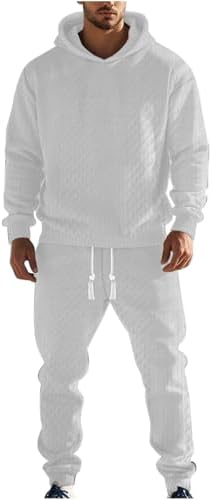 Hooded Tracksuit Men - Mens Tracksuits 2 Piece Hoodie Sweatsuit Sets Casual Athletic Jogging Suits Plaid Jacquard Outfit