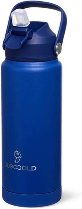 DLOCCOLD Kids Insulated Water Bottle with Leak Proof Straw Lid, Double Wall Vacuum Stainless Steel Water Bottle with Silicone Boot, Reusable Tumbler for Travel, Boys, Girls