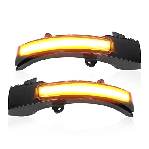 EVGATSAUTO Side Mirror Turn Light for Lancer Outlander ASX, Pair Left Right Dynamic Turn Signal, Smoked Lens