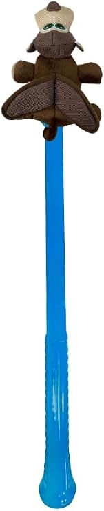 Flingerz Funki Monkey on a Stick Dog Toy, Brown and Blue