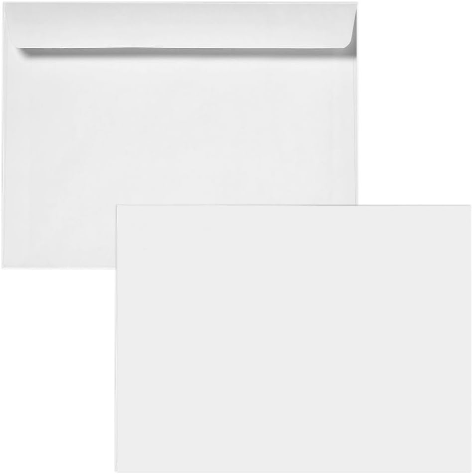 9 x 12 Booklet Envelope - Open Side - 28# White - 9 x 12 - Large Envelope Series Jumbo 100