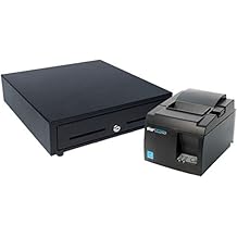 Star Micronics TSP143IIIU Bundle - USB Thermal Receipt Printer with 16" x 16" 5 Bill / 8 Coin Value Series Cash Drawer Featuring 2 Media Slots - Gray/Black