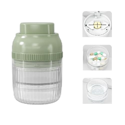 Pill Cutter, Tablet Cutter with Blade, Precision Pill Cutter for Small Pills Large Pills Cut in Half Quarter Round Green