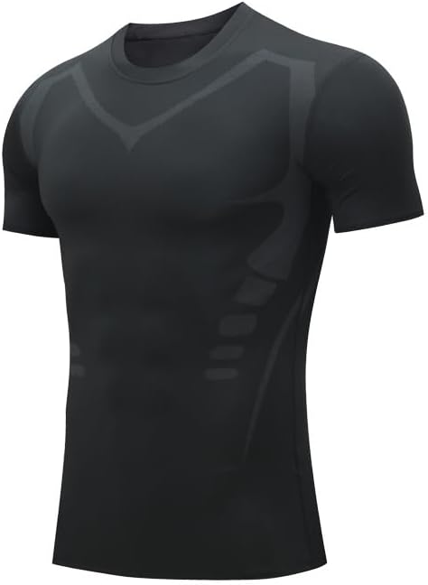 Men's Compression Shirt Short Sleeve Breathable Functional Fitness Compression T-Shirts Running