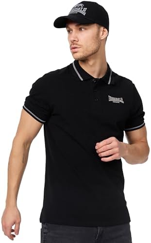 Lonsdale Men Polo Shirt Causton, Color:Black, Size:3XL