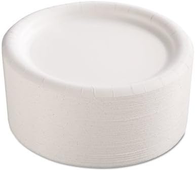 Premium Coated Paper Plates, 9" dia, White, 125/Pack, 4 Packs/Carton