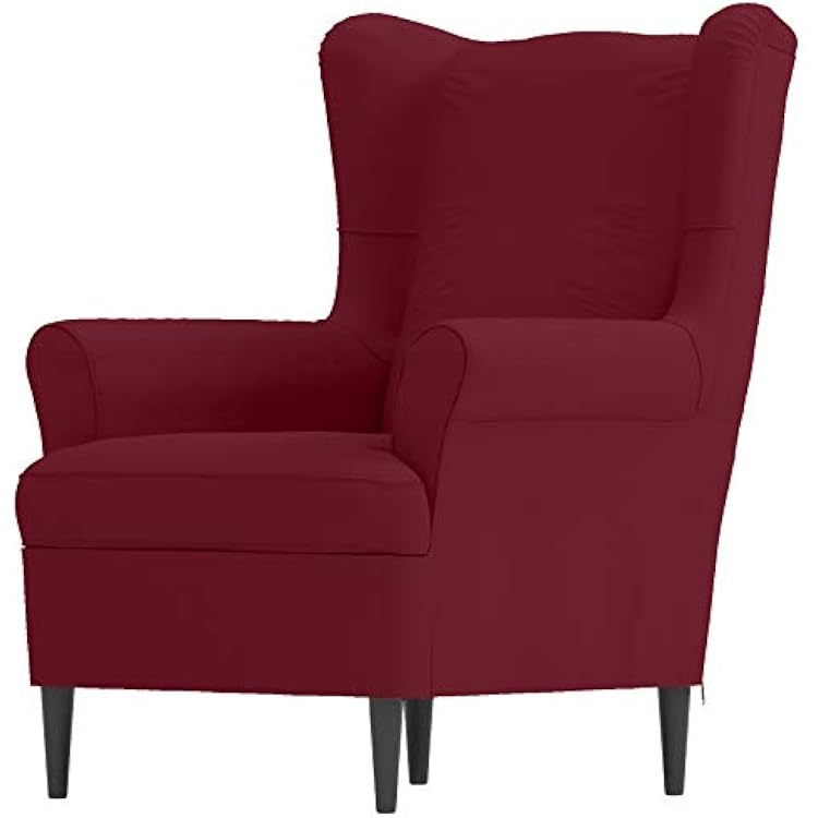 The Cotton STRANDMON Wing Chair Cover Replacement is Made Compatible for IKEA STRANDMON Armchair Wing Chair Slipcover Red
