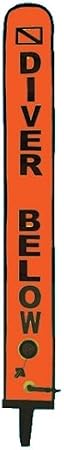 Trident Medium Diver Below Surface Rescue Marker, BC/Oral Inflator Valve (Orange)