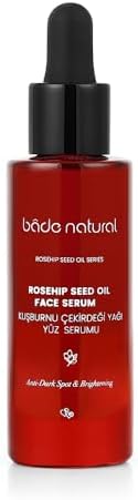 BADE NATURAL Rosehip Seed Oil Face Brightening Serum - 30ml - Anti-Aging, Brightening, Nourishing, Renewing, Contains Rosa canina Seed Oil and Vitamin E.