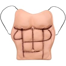 Garneck Fake Muscle Suit for Men Halloween Cosplay - Funny Realistic Chest Costume Accessory for Masquerade Party - Artificial Muscle Body 3D Abs Prop for Dress up