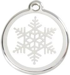 Red Dingo Custom Engraved Dog ID Tag - Snowflake - Medium