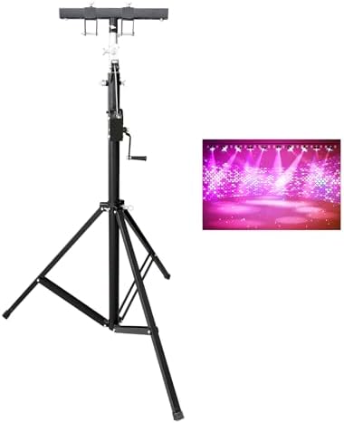 13 FT Lighting Truss Crank Stand Portable DJ Stage Light Truss System Triangle Hand Crank Up Light Stand T Adapter Load 176LB Adjustable Height