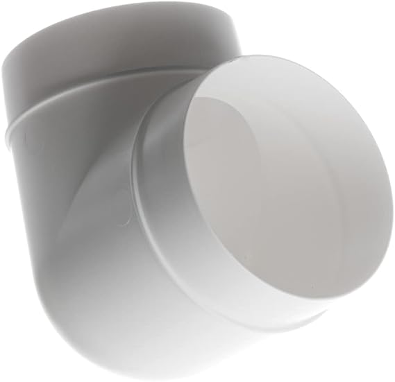 4 Inch Duct Connector - 90 Degree Elbow - Round PVC Ducting - Ventilation Pipe, Hose, Bend, Tube