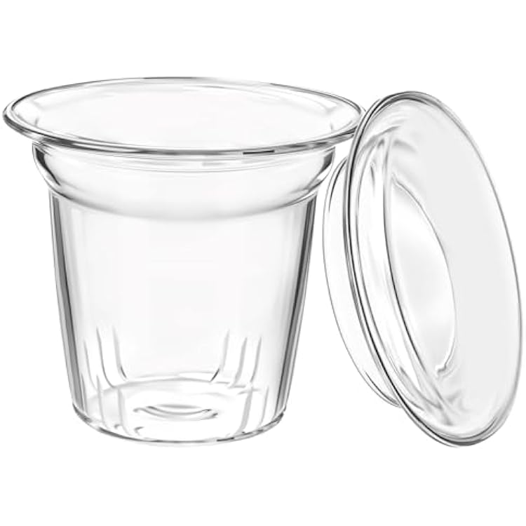 Glass Tea Infuser with Dual-Purpose LidCoaster for Teabloom, Glass Tea Strainers for Loose Tea-leaves, Universal Steeper for Teapots, Mug, Bottle, Cup, Travel Tumblersm Microwave & Dishwasher Safe