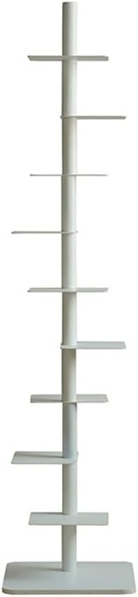 Rotating Bookshelf, Multi-Layer Design Modern Bookcase, Metal Open Bookshelf, Free Standing Books Storage Rack, for Home Office,Living Room, Bathroom (Color : White)