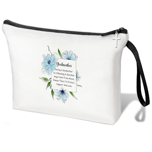 Godmother Gifts from Godchild Godmother Makeup Bag Godmother Cosmetic Pouch Godmother Makeup Pouch Godmother Cosmetic Bag for Purse white godmother gifts