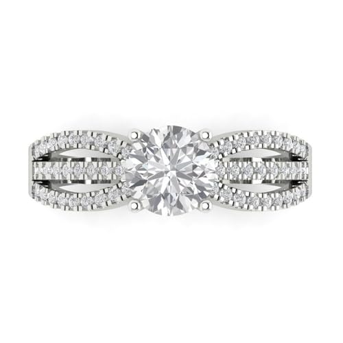 Clara Pucci 14K Solid Gold Engagement Ring for Women | 1.27 cttw Moissanite