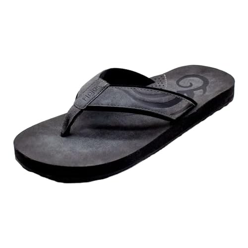 Flojos Cuero Mens Sandal, Burnished Faux Suede Strap WFabric Liner
