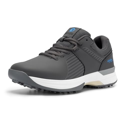 FitVille Extra Wide Mens Golf Shoes Waterproof, Professional Outdoor Spiked Golf Shoes for Men with Arch Support