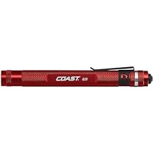 COAST G20 Inspection Beam LED Penlight with Adjustable Pocket Clip and Consistent Edge-To-Edge Brightness, Red, 54 lumens