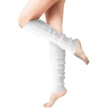 Leg Warmers for Women Winter, 1/2 Pack of Leg Warmers 80s Cable Knit/Thigh High for Party, Yoga, Sport