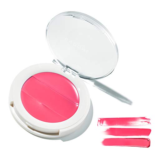 Undone Beauty Lip to Cheek Palette 3-in-1 Cream with Coconut Extract for Radiant, Dewy, Natural Glow - Blushing, Highlighting, Tinting for Sheer to Opaque Color - Vegan & Cruelty Free - Bubble