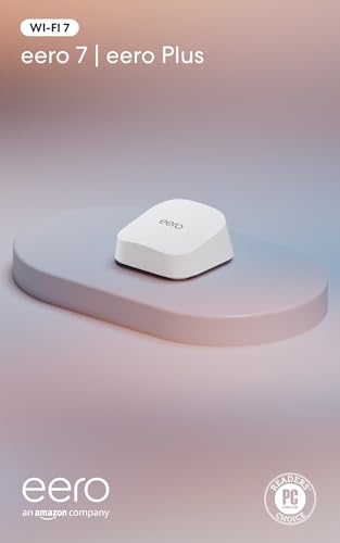 Amazon eero 7 with 1 month free eero Plus (auto-renews) - Supports internet plans up to 2.5 Gbps, Coverage up to 2,000 sq. ft., Connect 120+ devices, 1-pack