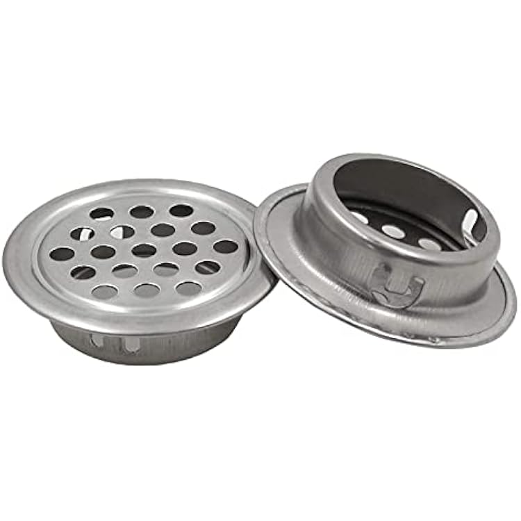 50 Pcs Air Vents 29mm Circular Soffit Vent Stainless Steel Round Vent Mesh Hole Louver for Kitchen,Bathroom,Cabinets,Wardrobes,Shoe Cabinets,Sundry Cabinets Flat,Silver