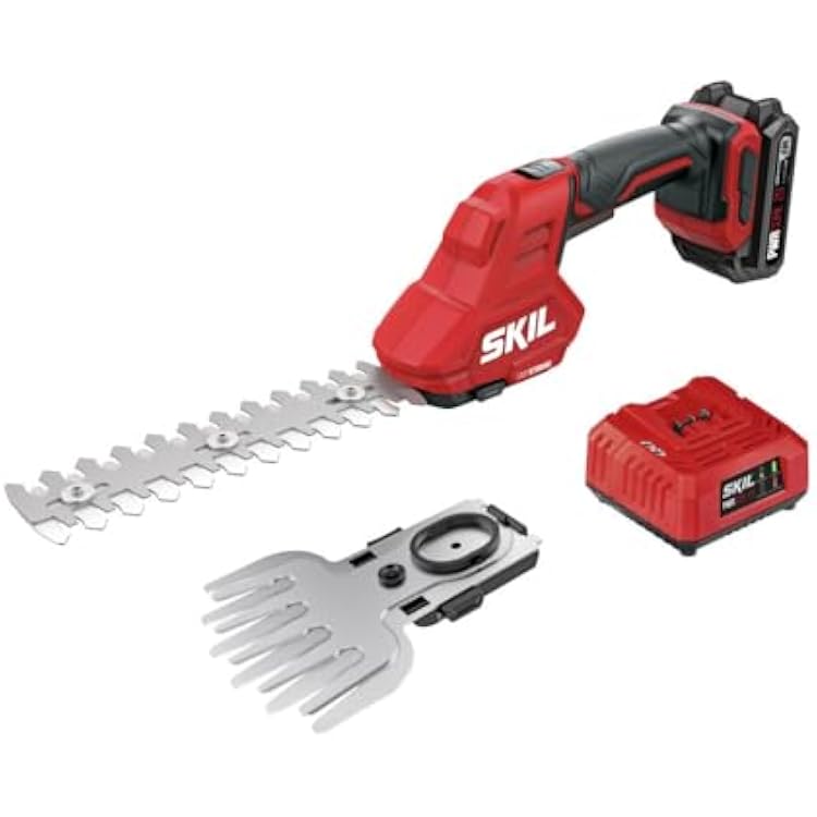 SKIL PWR CORE 20 20V Shear & Shrub 2-in-1 Kit Including 2.0Ah Battery and Charger -GH1000B-11