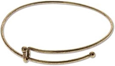 Adjustable Expandable Bangle Bracelet, Add a Charm, Antique Brass BRAC500AB